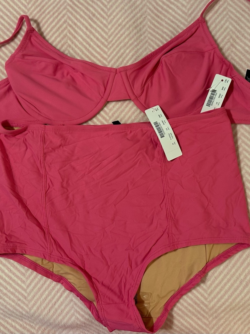 J. Crew Pink Underwire Bra and High-Waist Brief Set